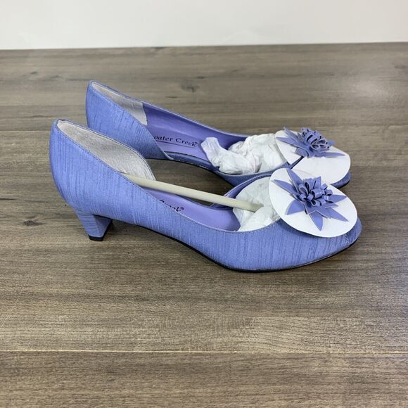 Coldwater Creek D'Orsay Womens Heels Size 6.5 M Pump Purple Blue Peep Toes NEW - Picture 1 of 10